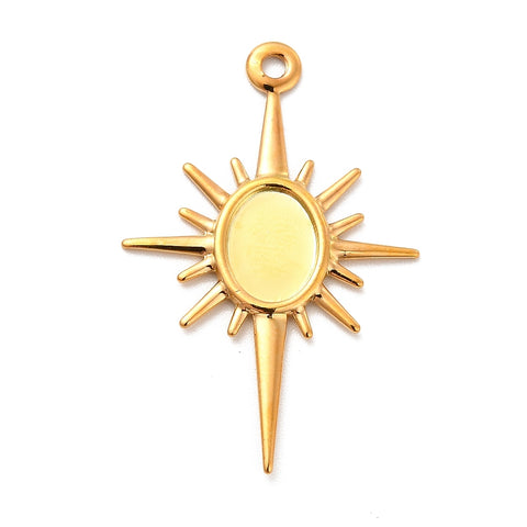 Sun bezel charms x 4 pieces