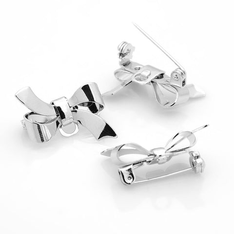 Platinum plated stainless steel Brooch x 2 pieces