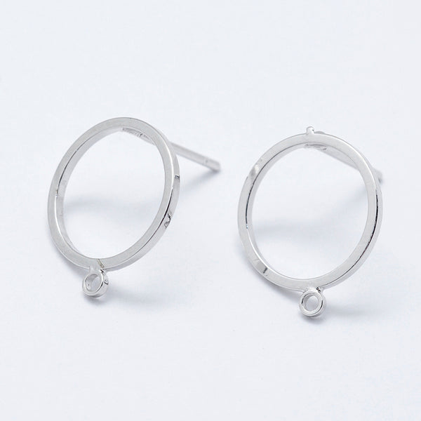 Genuine platinum plated circle stud tops x 8 pieces