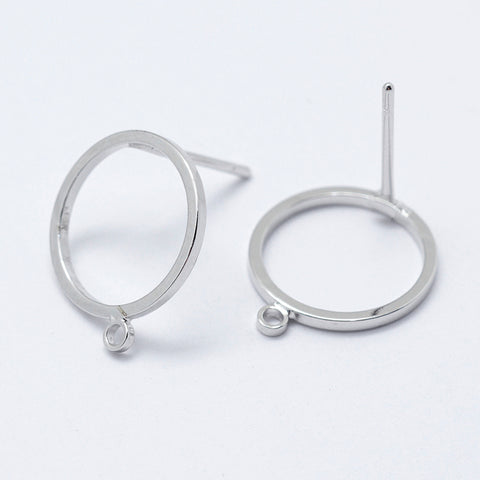 Genuine platinum plated circle stud tops x 8 pieces