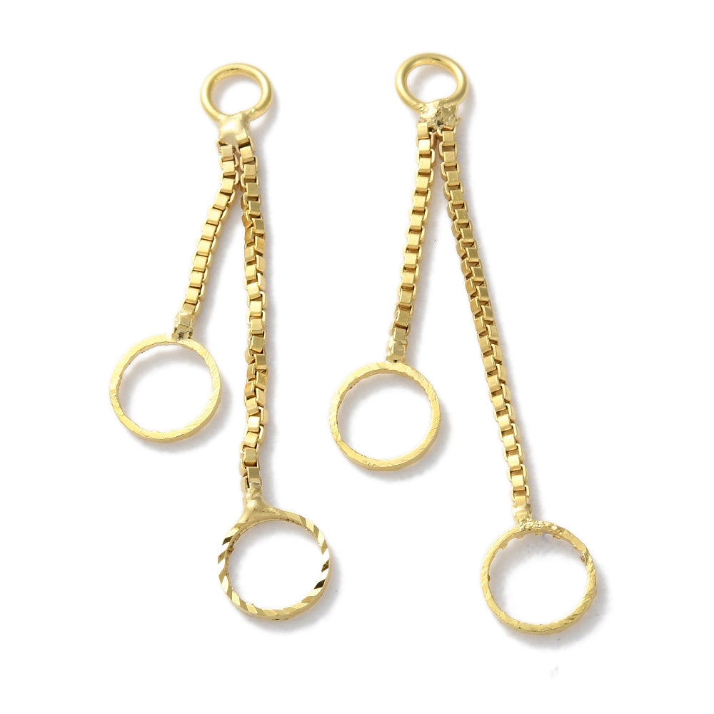 Genuine 25k gold plated loop charms x 4 pieces