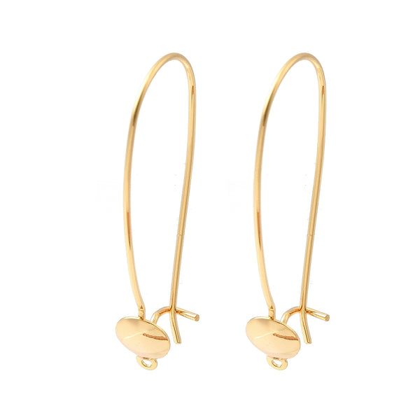 Genuine 24K gold plated earring hooks x 6 pieces