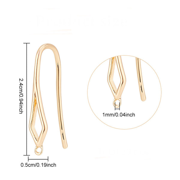 Genuine 24K gold plated earring hooks x 6 pieces (