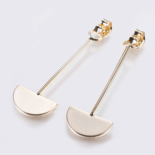 Genuine 18K Gold charm attached to earring backs x 4 pieces