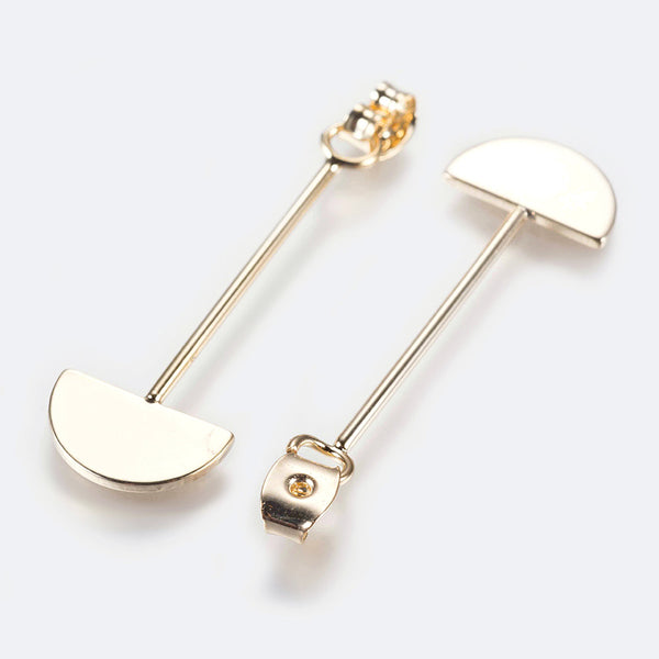 Genuine 18K Gold charm attached to earring backs x 4 pieces