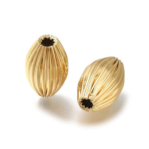 Genuine gold plated beads x 8 pieces