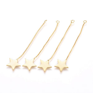 Star on chain genuine 18K gold plated x 4 pieces