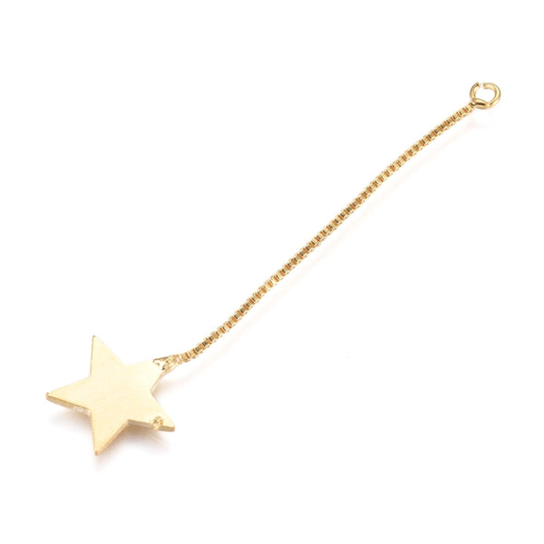 Star on chain genuine 18K gold plated x 4 pieces