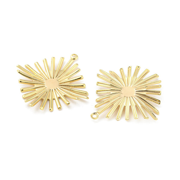 Genuine 18k gold plated rhombus charms x 4 pieces