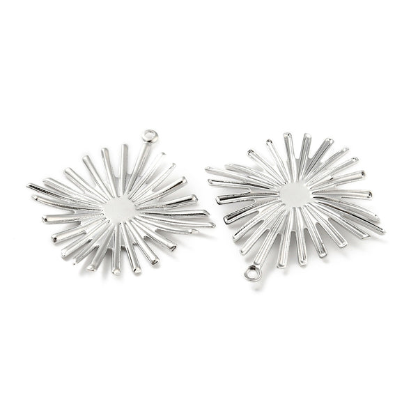 Genuine rhodium plated rhombus charms x 4 pieces