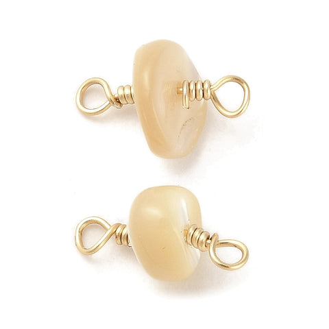 Shell nugget charm connectors x 10 pieces