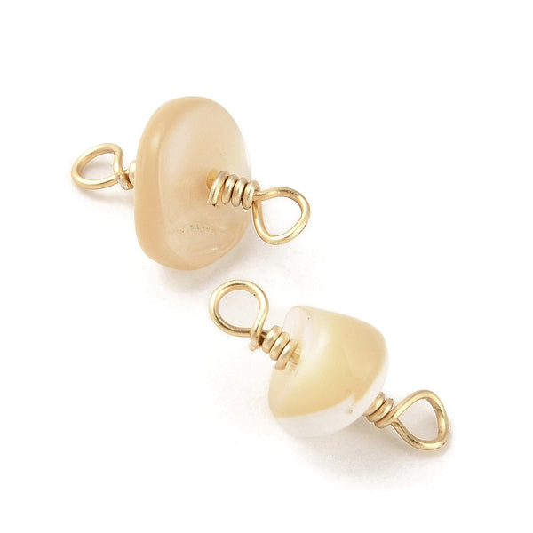 Shell nugget charm connectors x 10 pieces