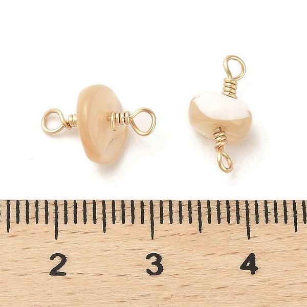 Shell nugget charm connectors x 10 pieces
