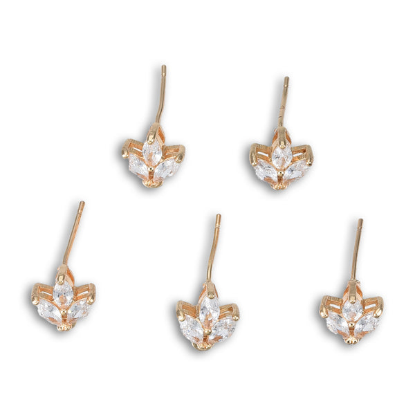 Stunning gold plated diamante stud tops x 4 pieces