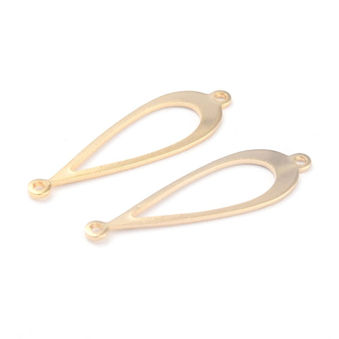 Genuine gold long drop charm connector x 4 pieces
