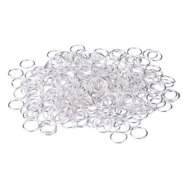 Bright silver plated jump ring bulk pack - 8mm (approx 360 pieces)