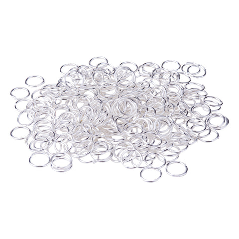 Bright silver plated jump ring bulk pack - 10mm (approx 260 pieces)