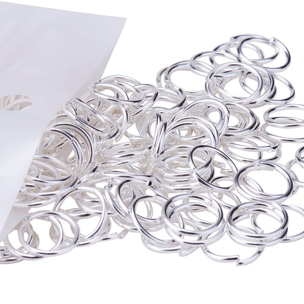 Bright silver plated jump ring bulk pack - 8mm (approx 360 pieces)