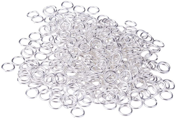 Bright silver plated jump ring bulk pack - 8mm (approx 360 pieces)
