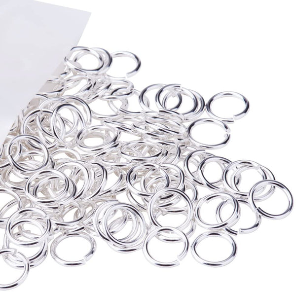 Bright silver plated jump ring bulk pack - 8mm (approx 360 pieces)