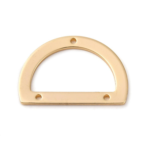 Genuine 18K gold plated connector semi circle charms x 4 pieces