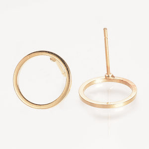 Genuine 18K gold plated round stud tops x 8 pieces