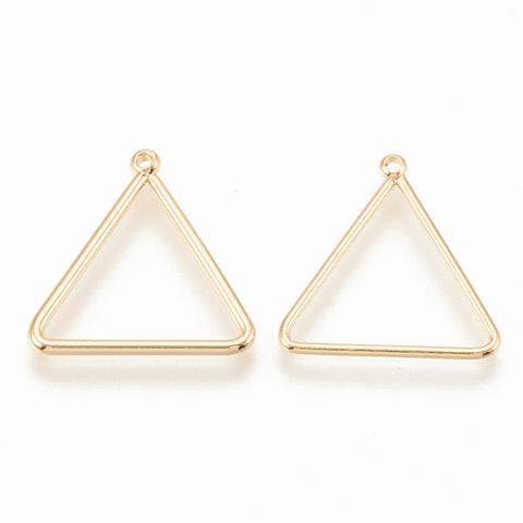 Genuine gold plated triangle charms with top loop x 6 pieces