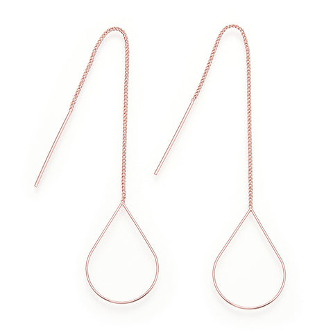 Stunning Rose Gold plated Drop charm threader x 4 pieces (two pair)