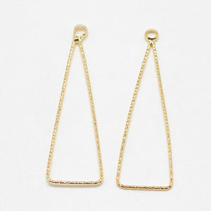 Genuine 24K gold plated long triangle charm x 4 pieces