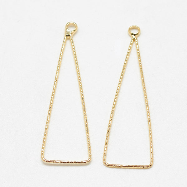 Genuine 24K gold plated long triangle charm x 4 pieces