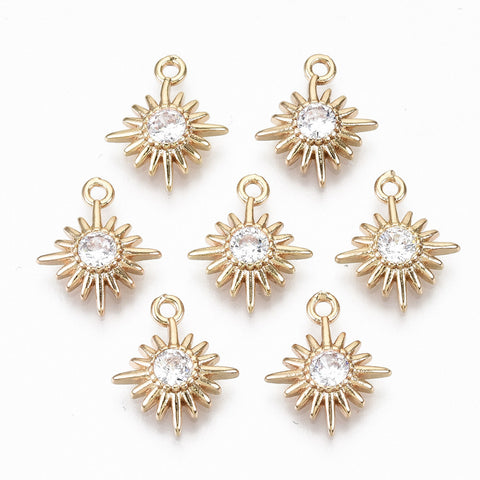 Diamante star charm  x 4 pieces