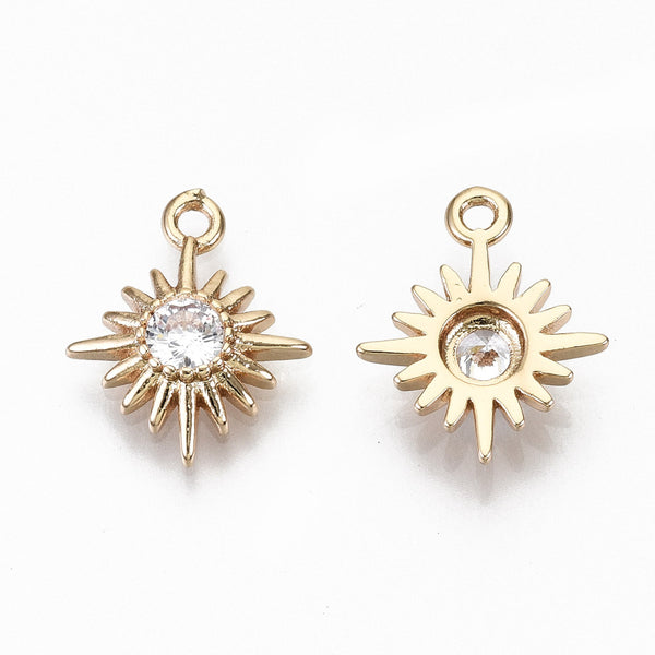 Diamante star charm  x 4 pieces