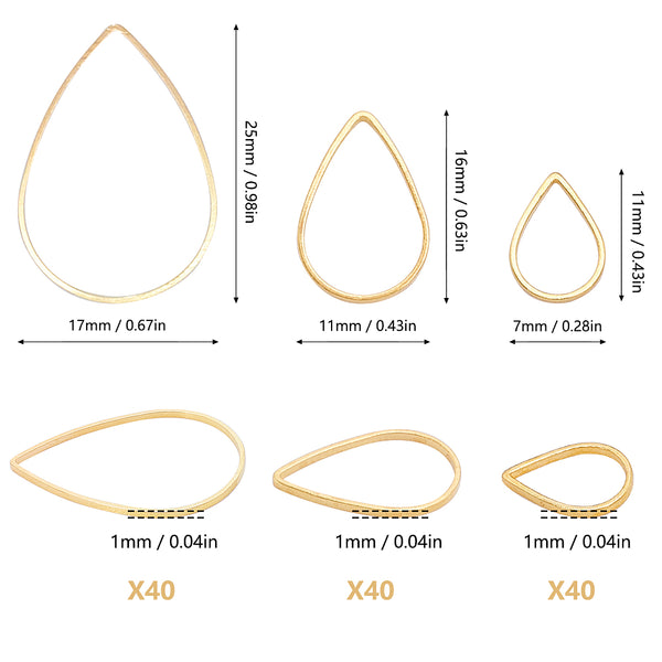 Bulk pack Gold plated tear drop charms x  120 pieces