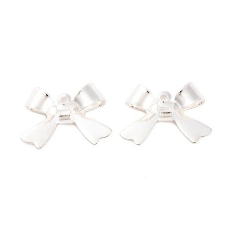 Genuine 925 sterling silver plated bow charms x 6 pieces