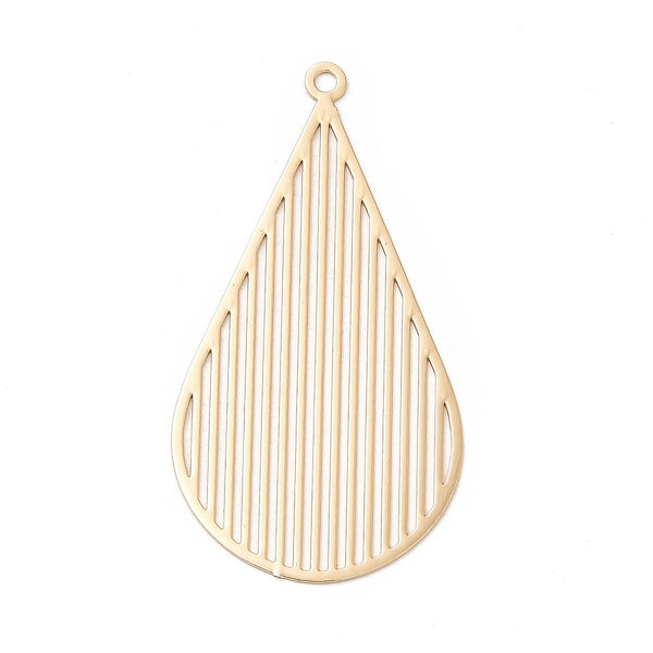 Gold plated drop lined charms x 6