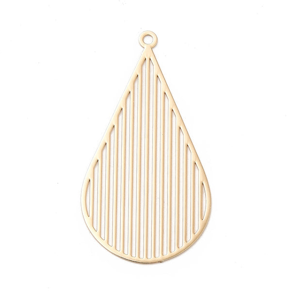 Gold plated drop lined charms x 6