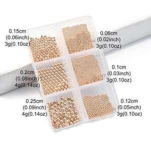 Rose gold stainless steel caviar bead mix sizes pack