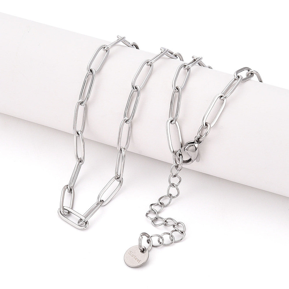 50cm paper clip link stainless steel necklace  x 1 piece