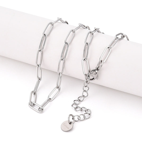 50cm paper clip link stainless steel necklace  x 1 piece