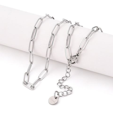 50cm paper clip link stainless steel necklace  x 1 piece
