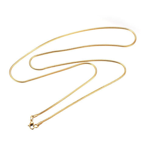 Long 74cm - Gold plated stainless steel SNAKE chain with lobster clasp x 1 piece
