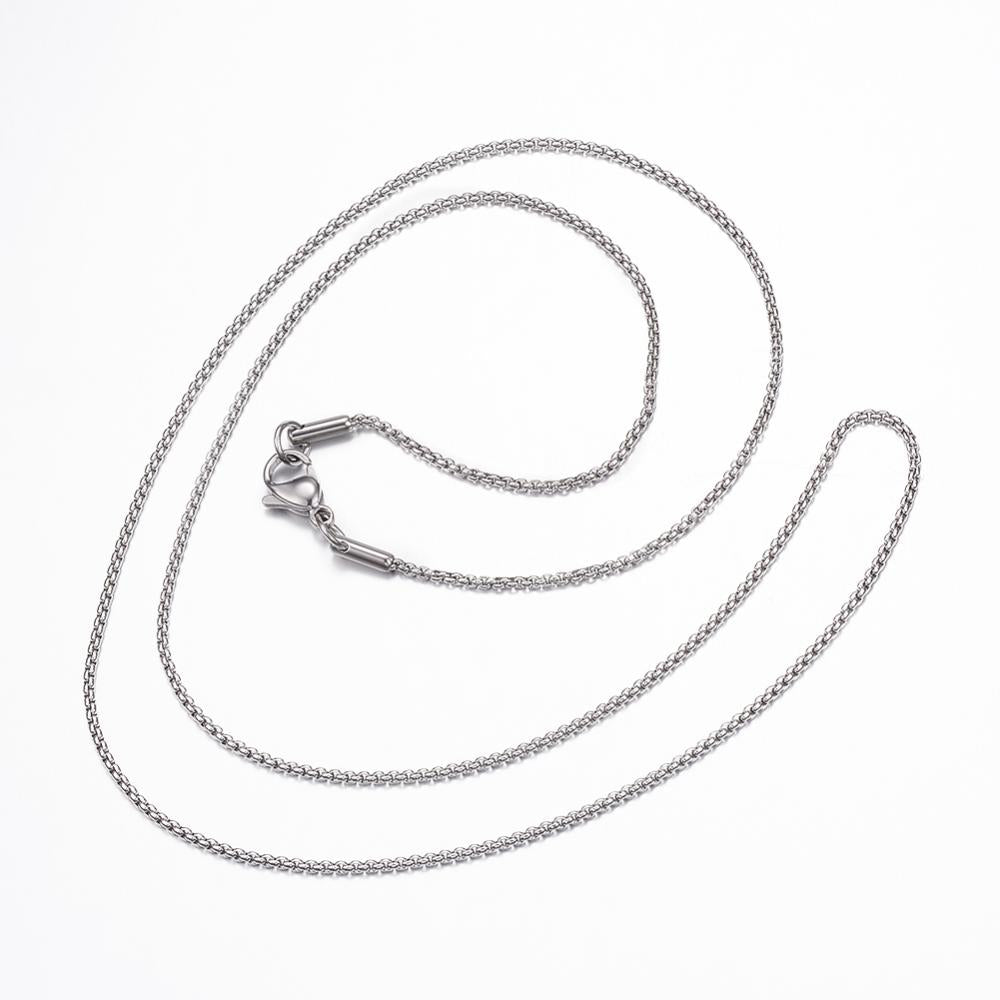60cm box stainless steel necklace  x 1 piece
