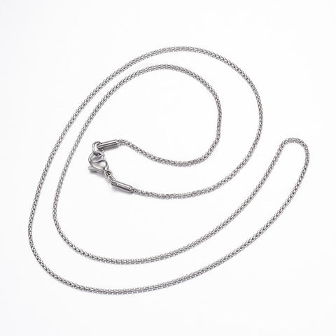 60cm box stainless steel necklace  x 1 piece