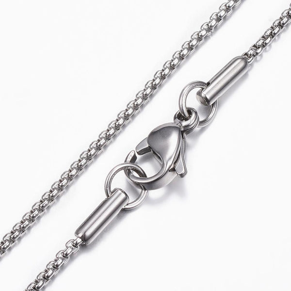 60cm box stainless steel necklace  x 1 piece