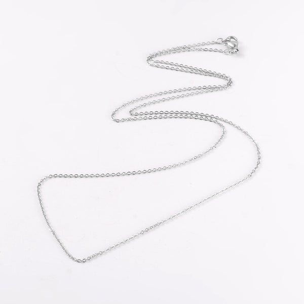 50cm - stainless steel cable chain with lobster clasp x 1 piece