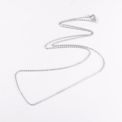 50cm - stainless steel cable chain with lobster clasp x 1 piece