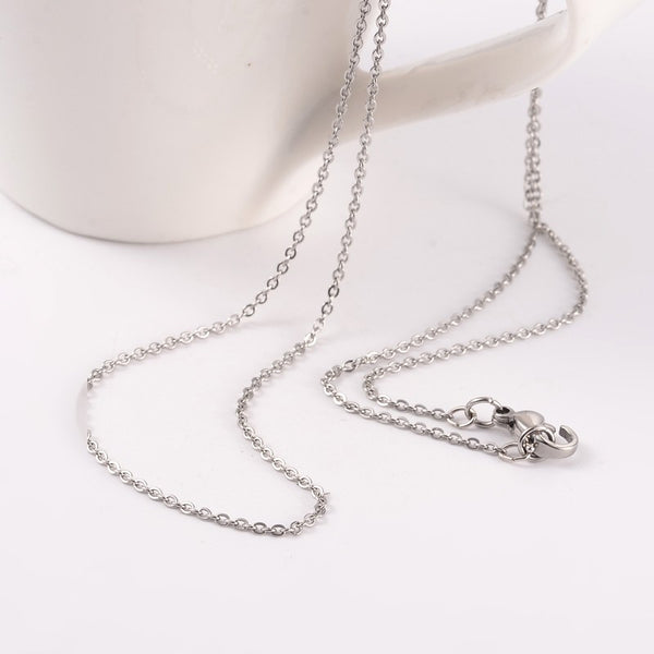 50cm - stainless steel cable chain with lobster clasp x 1 piece