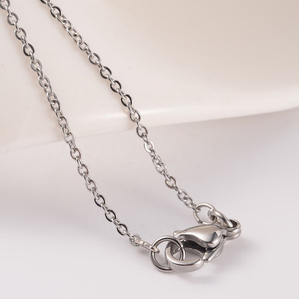 50cm - stainless steel cable chain with lobster clasp x 1 piece