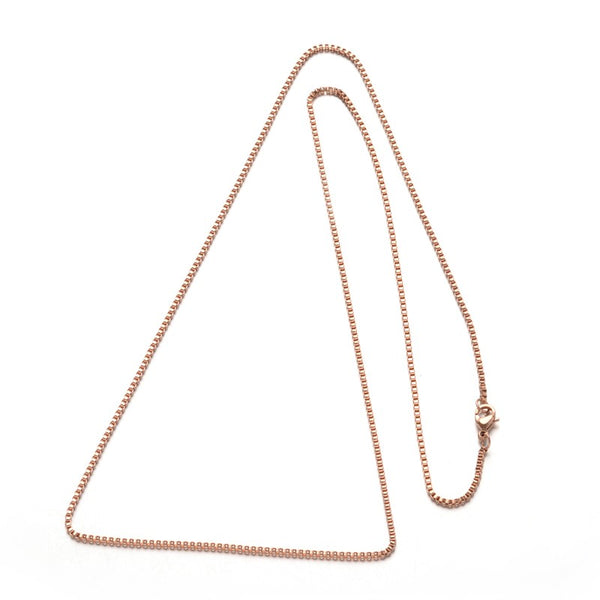 60cm box rose gold plated stainless steel necklace  x 1 piece