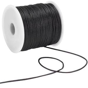 1mm Black nylon cord 5 meters (cord only, safety clasp sold separately)